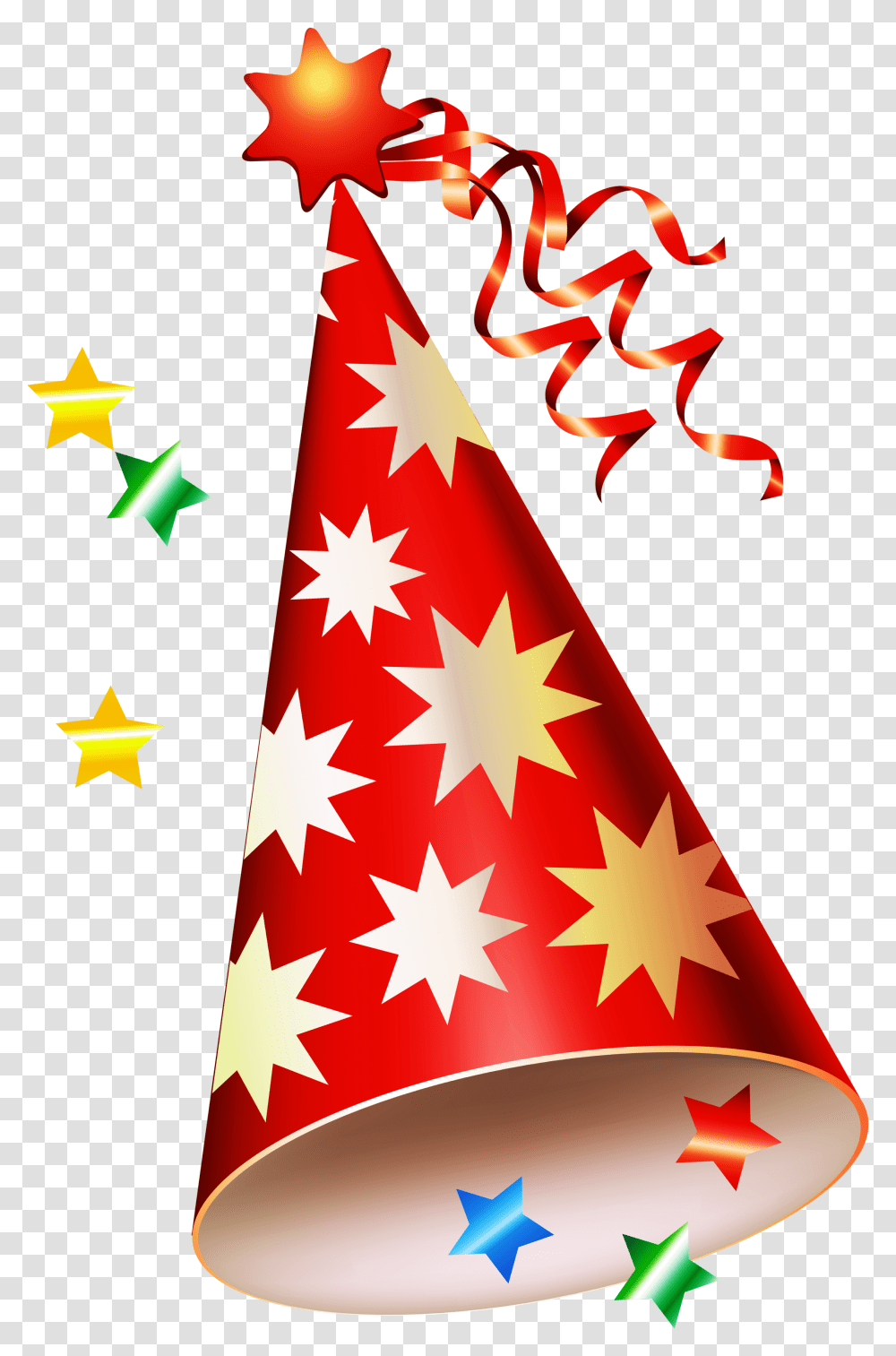 Birthday Party Red Hat Happy Birthday Hat, Clothing, Apparel, Party Hat, Star Symbol Transparent Png