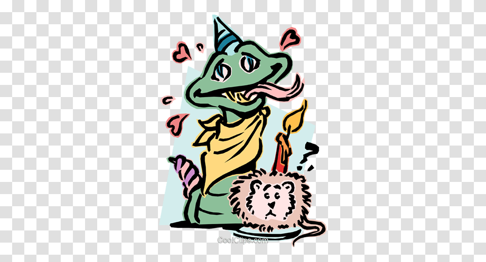 Birthday Party Royalty Free Vector Clip Art Illustration, Dragon, Book Transparent Png