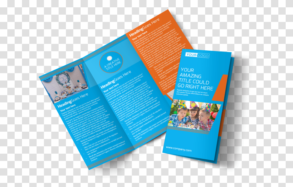 Birthday Party Service Brochure Template Preview Brochure Templates, Advertisement, Flyer, Poster, Paper Transparent Png