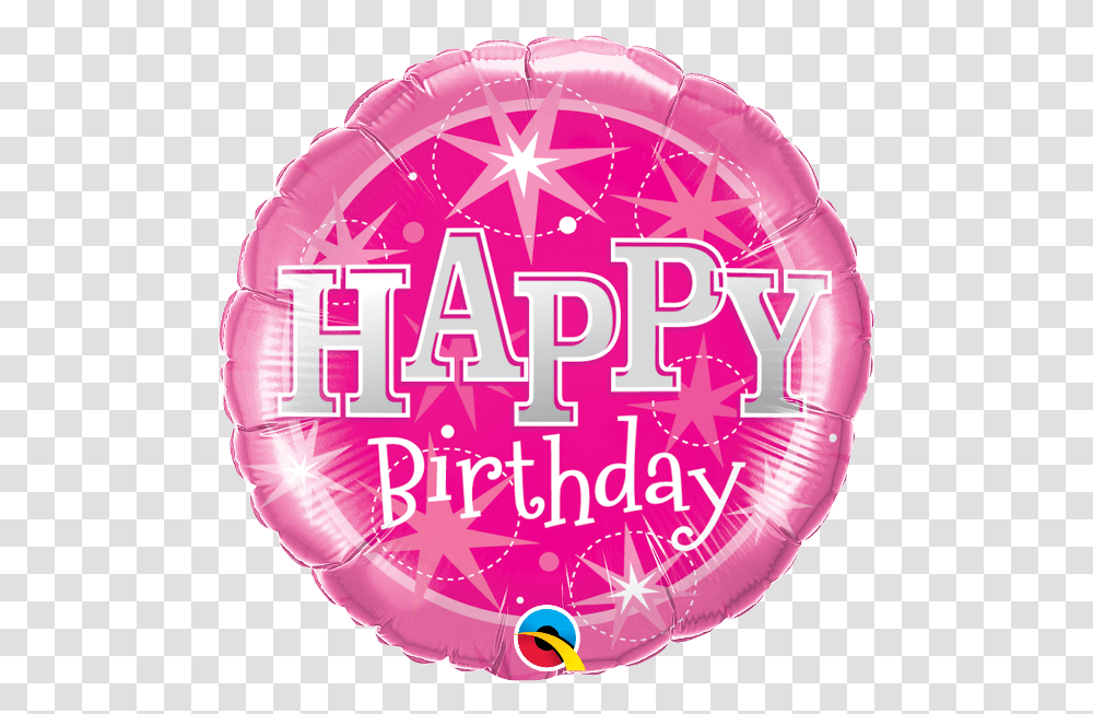 Birthday Pink Sparkle Mylar Balloon Happy Birthday Balloons Pink, Text, Paper, Purple, Helmet Transparent Png