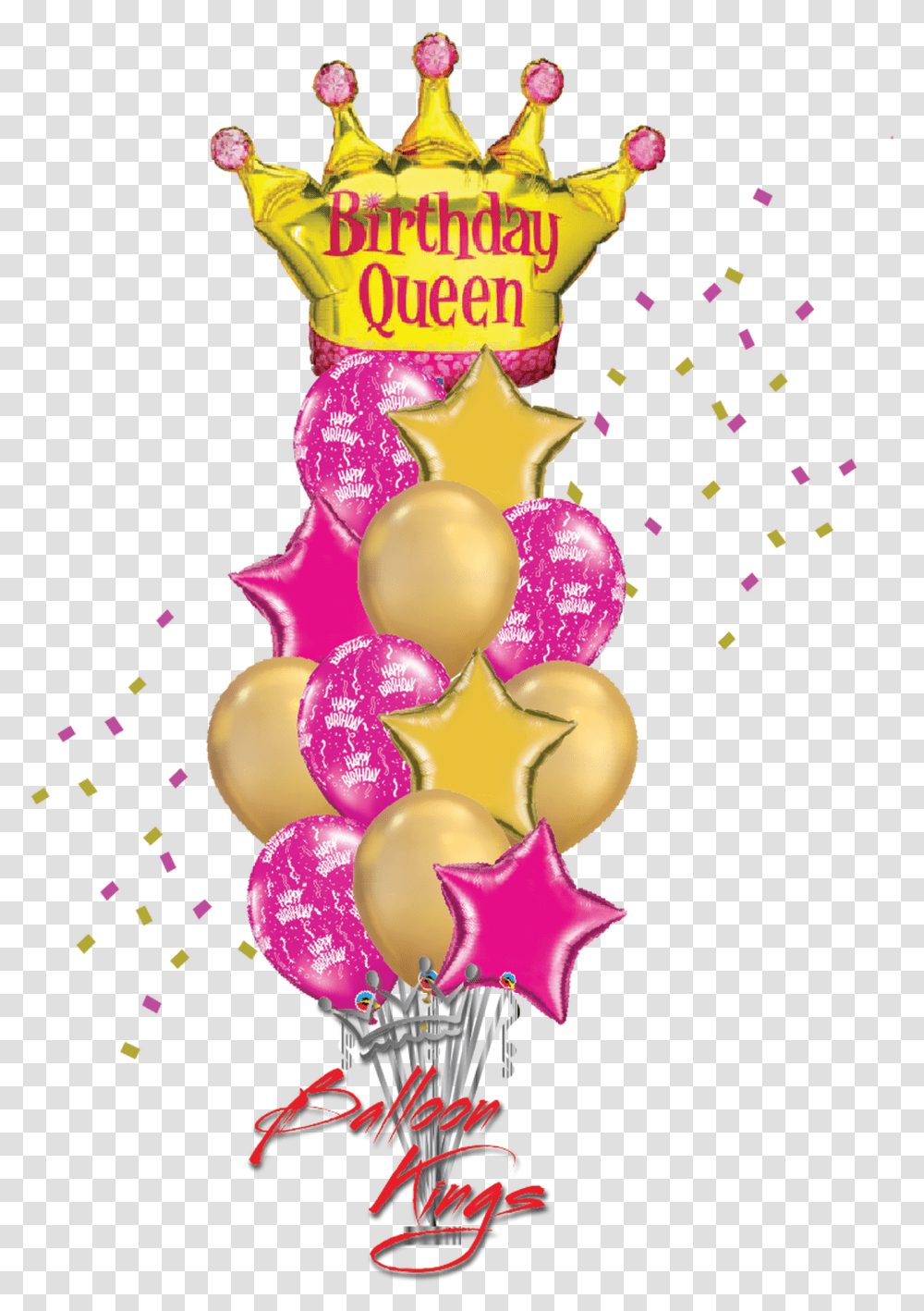 Birthday Queen Bouquet Happy Birthday Queen, Paper, Confetti Transparent Png