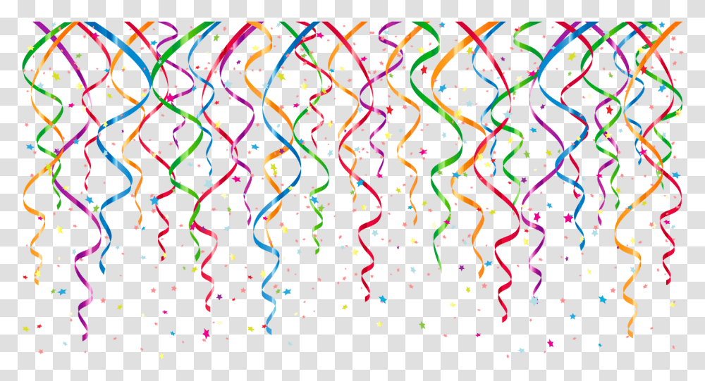 Birthday Ribbons Party Border Birthdayborder Colorful Birthday Ribbons, Light, Glitter, Confetti, Paper Transparent Png