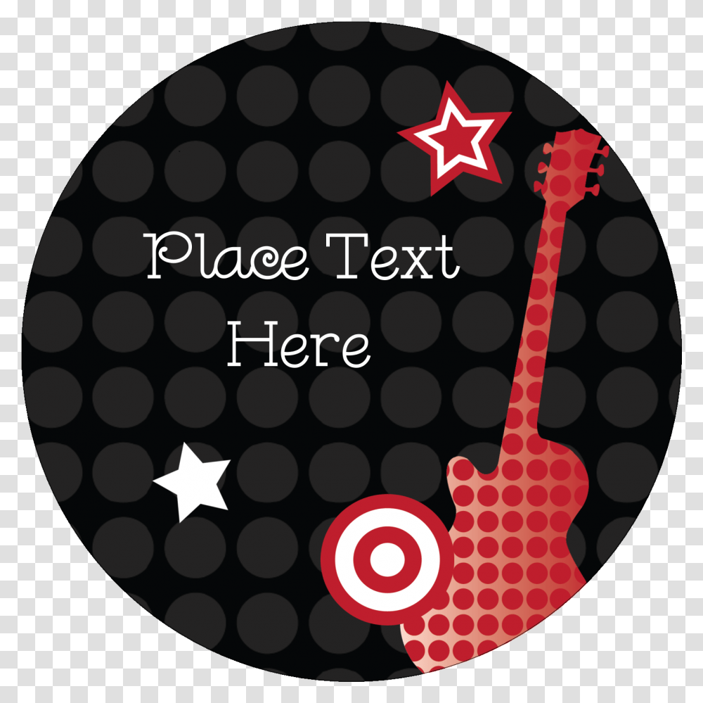 Birthday Rock Guitar Predesigned Label And Card Template For Circle, Leisure Activities, Rug, Text, Musical Instrument Transparent Png