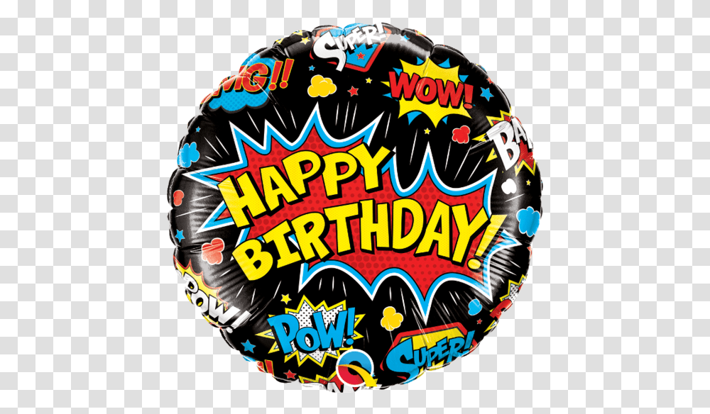 Birthday Super Hero Black Balloon 18 Super Hero Birthday Background, Circus, Leisure Activities, Text, Carnival Transparent Png