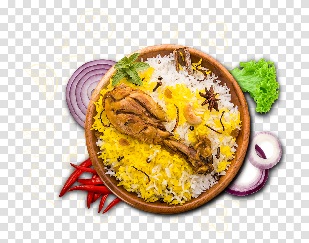 Biryani Top View, Meal, Food, Dish, Plant Transparent Png