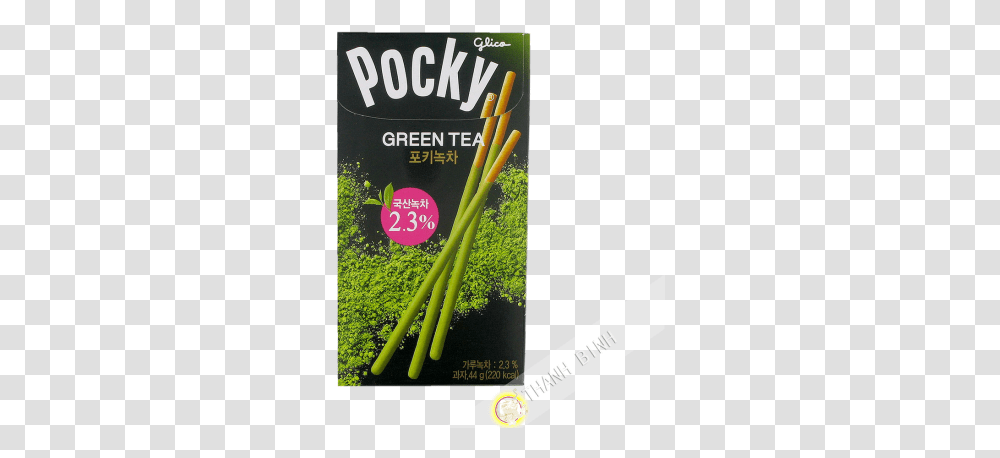 Biscuit Stick Green Tea Pocky 44g Korea Pocky Chocolate And Strawberry, Plant, Food, Vegetable, Asparagus Transparent Png