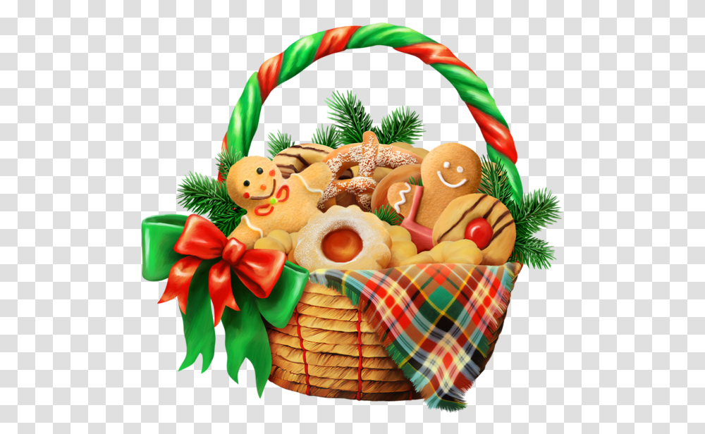 Biscuits De Nol Dessin Tube Christmas Cookies Christmas, Basket, Shopping Basket, Sweets, Food Transparent Png