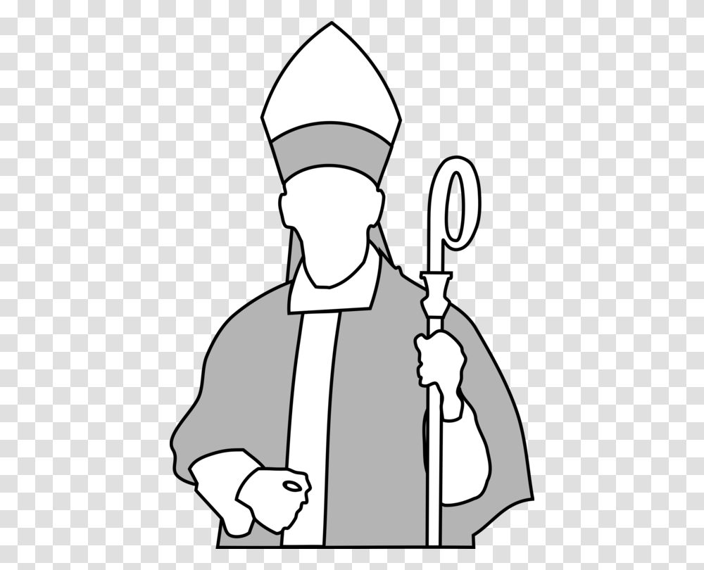 Bishop Clergy Computer Icons Drawing Download, Stencil, Face, Silhouette, Tie Transparent Png