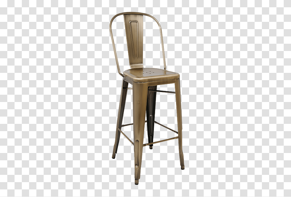 Bistro Style Metal Bar Stool In Brass Finish, Chair, Furniture Transparent Png