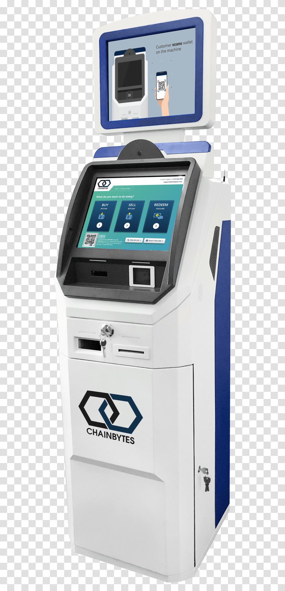 Bitcoin Atm With 2 Screens By Chainbytes Atm Machine Alarm, Cash Machine, Kiosk, Word Transparent Png