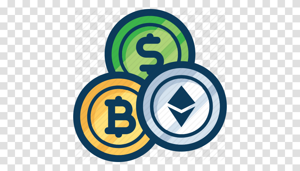 Bitcoin Coin Cryptocurrency Dollar Etchyrium Exchange Trade Icon, Number, Logo Transparent Png