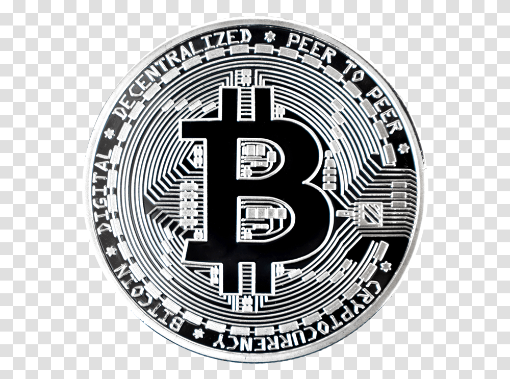 Bitcoin Collector Coin Silver Bitcoin Gold Logo, Trademark, Emblem, Clock Tower Transparent Png
