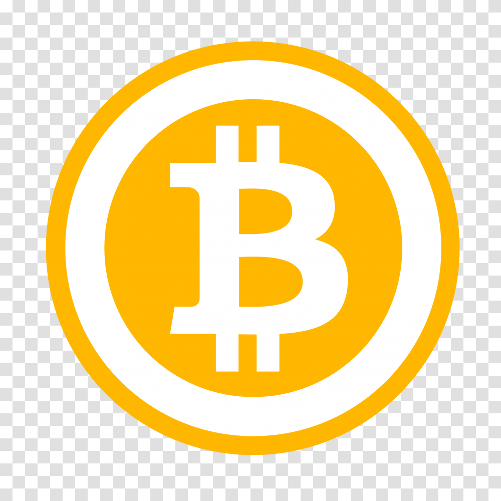 Bitcoin Logo Logo Of Yellow B, Label, Text, Symbol, Number Transparent Png
