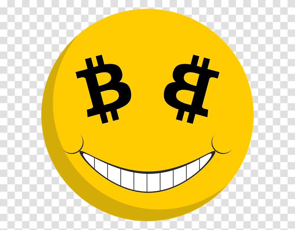 Bitcoin Smiley Currency Money Bitcoin Smiley, Label, Banana, Fruit Transparent Png