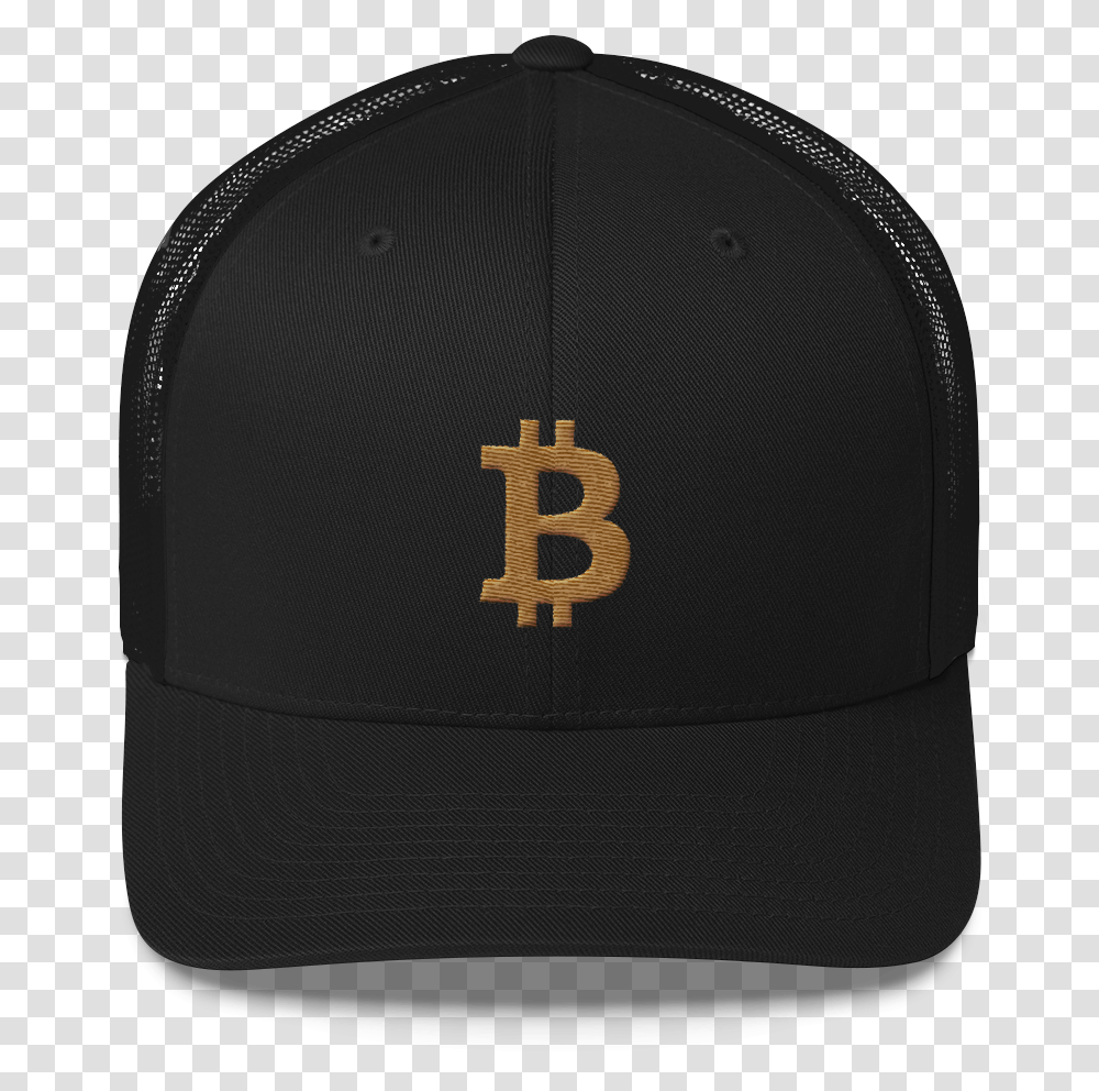 Bitcoin Trucker Hat Gold Logo Cryptostore Online Bitcoin, Clothing, Apparel, Baseball Cap, Swimwear Transparent Png