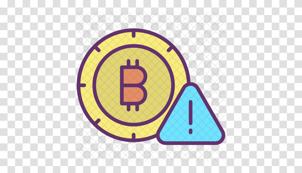 Bitcoin Warning Sign Icon Time Watch Icon, Number, Symbol, Text, Road Sign Transparent Png