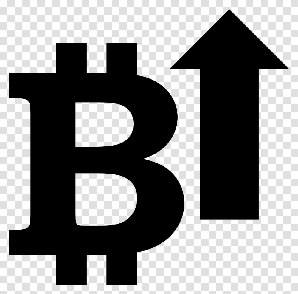 Bitcoin With An Up Icon, Number, Cross Transparent Png