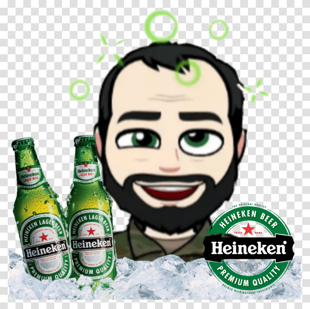 Bitmoji Snapchat Snap Bitmojisnap Heineken Cerveja Beer Bottle, Alcohol, Beverage, Drink, Lager Transparent Png