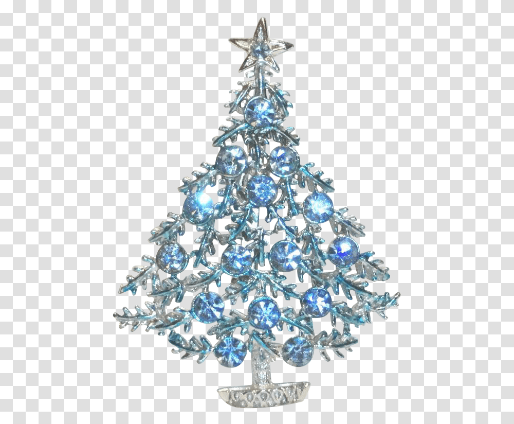 Bj Light Blue Ice Rhinestone Enamel Christmas Tree Ice Christmas Tree Clipart, Plant, Chandelier, Lamp, Ornament Transparent Png