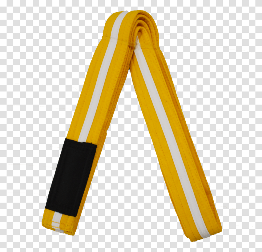 Bjj Belt Yellowwhite 001fxjuv60 Faixa Amarela E Branca, Cutlery, Label, Suspenders Transparent Png