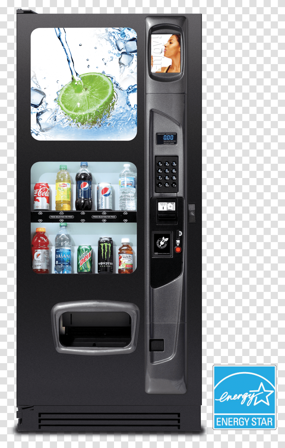 Black 10 Selection Soda Amp Drink Drink Vending Machine, Mobile Phone, Electronics, Cell Phone, Person Transparent Png
