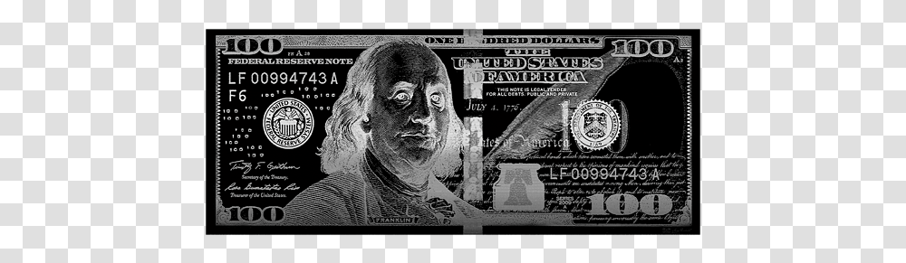 Black 100 Dollar Bills, Person, Human, Magazine Transparent Png