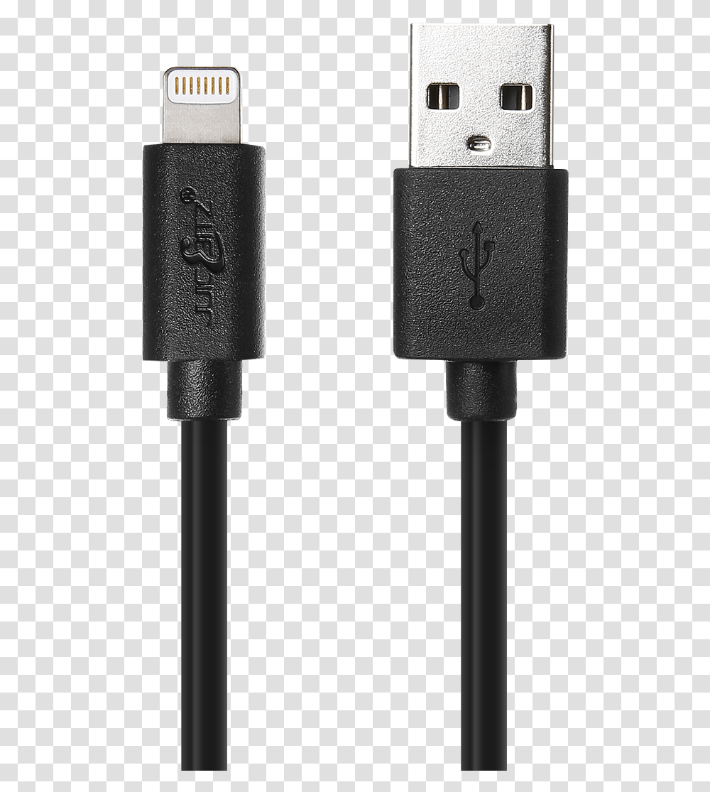 Black 20awg Usb 8 Pin Charging Cable Sync Lead For, Adapter, Plug Transparent Png