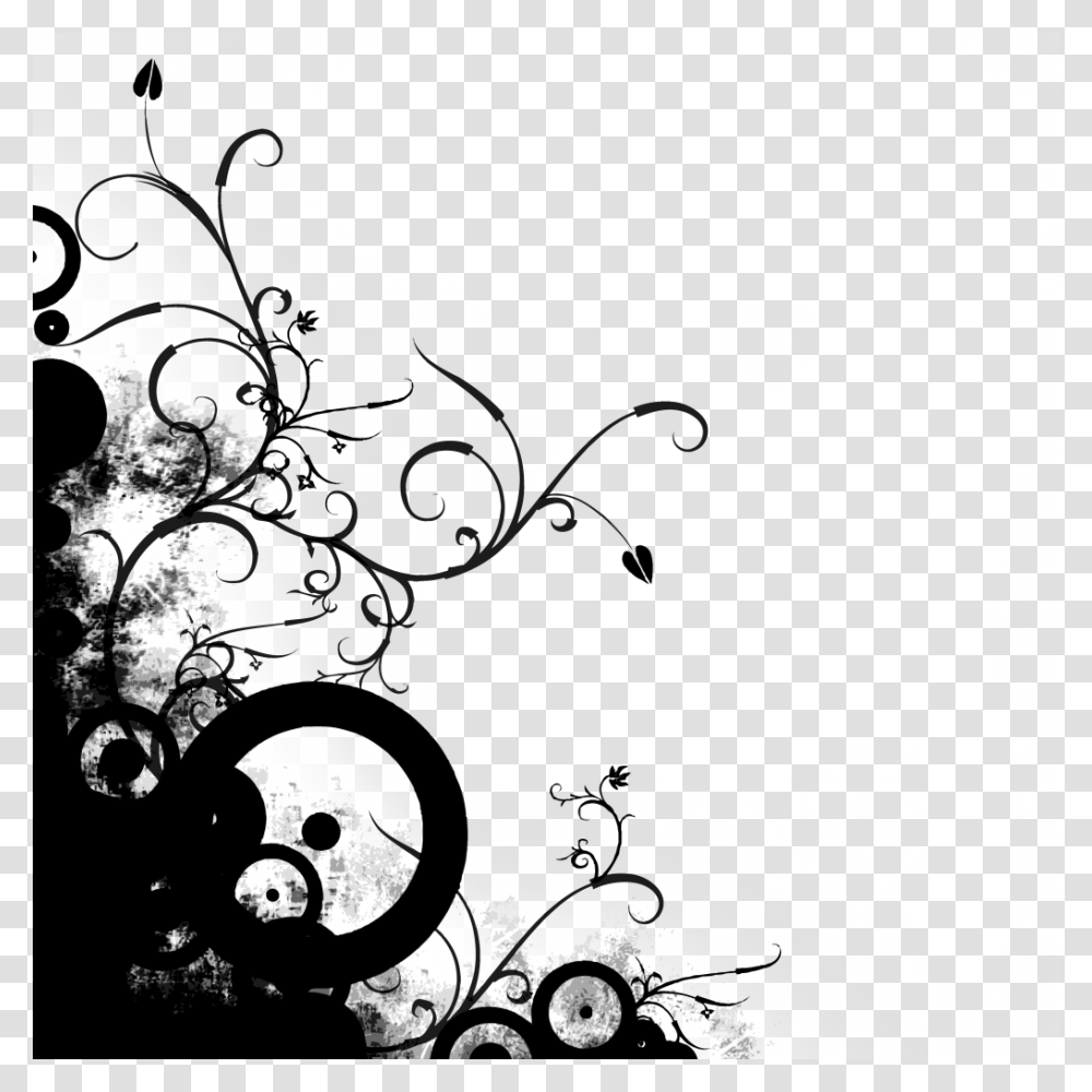 Black Abstract Lines Background Image Vector Clipart, Floral Design, Pattern, Stencil Transparent Png