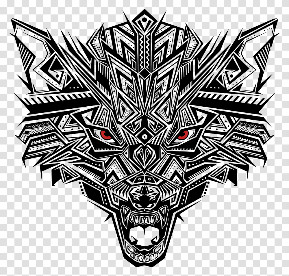 Black Abstract Puzzle Wolf Head Download, Emblem, Building, Pattern Transparent Png
