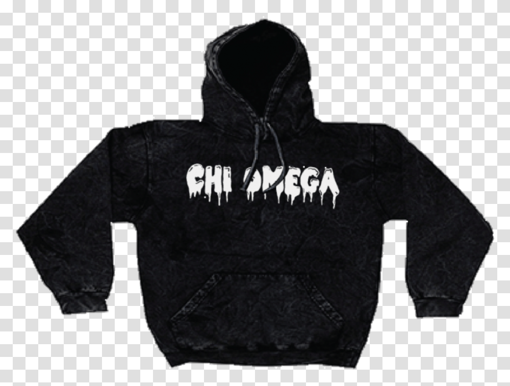 Black Acid Texture Sweatshirt Reading Chi Omega Hoodie, Apparel, Sweater, Person Transparent Png