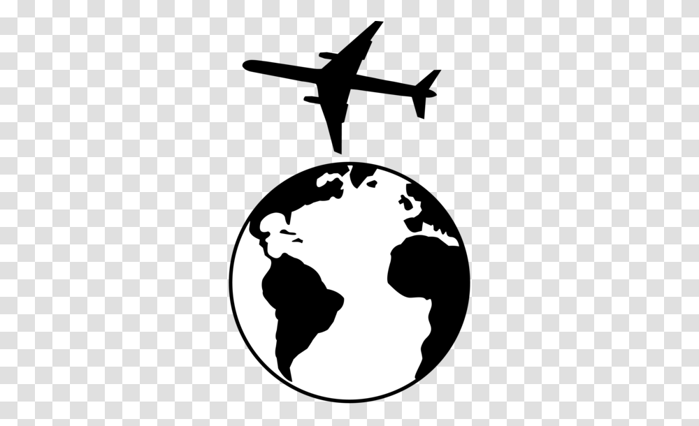 Black Airplane Flying Over Earth, Stencil, Person, Human, Silhouette Transparent Png