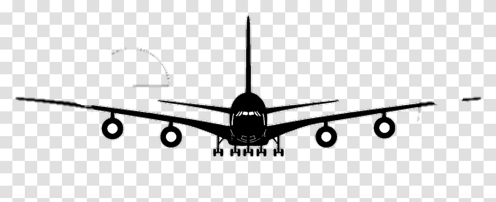 Black Airplane Front View, Vehicle, Transportation, Logo Transparent Png