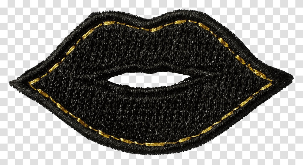 Black Amp Gold Lips Sticker Patch Lipstick, Zipper Transparent Png