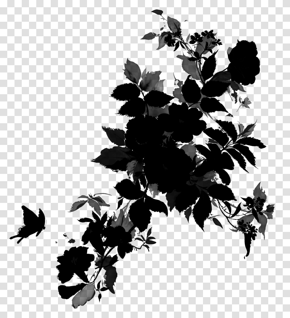 Black Amp White Floral Illustration Background, Gray, World Of Warcraft Transparent Png