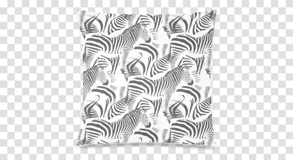 Black Amp White Stripes Custom Zippered Pillow Case, Cushion, Zebra, Wildlife, Mammal Transparent Png