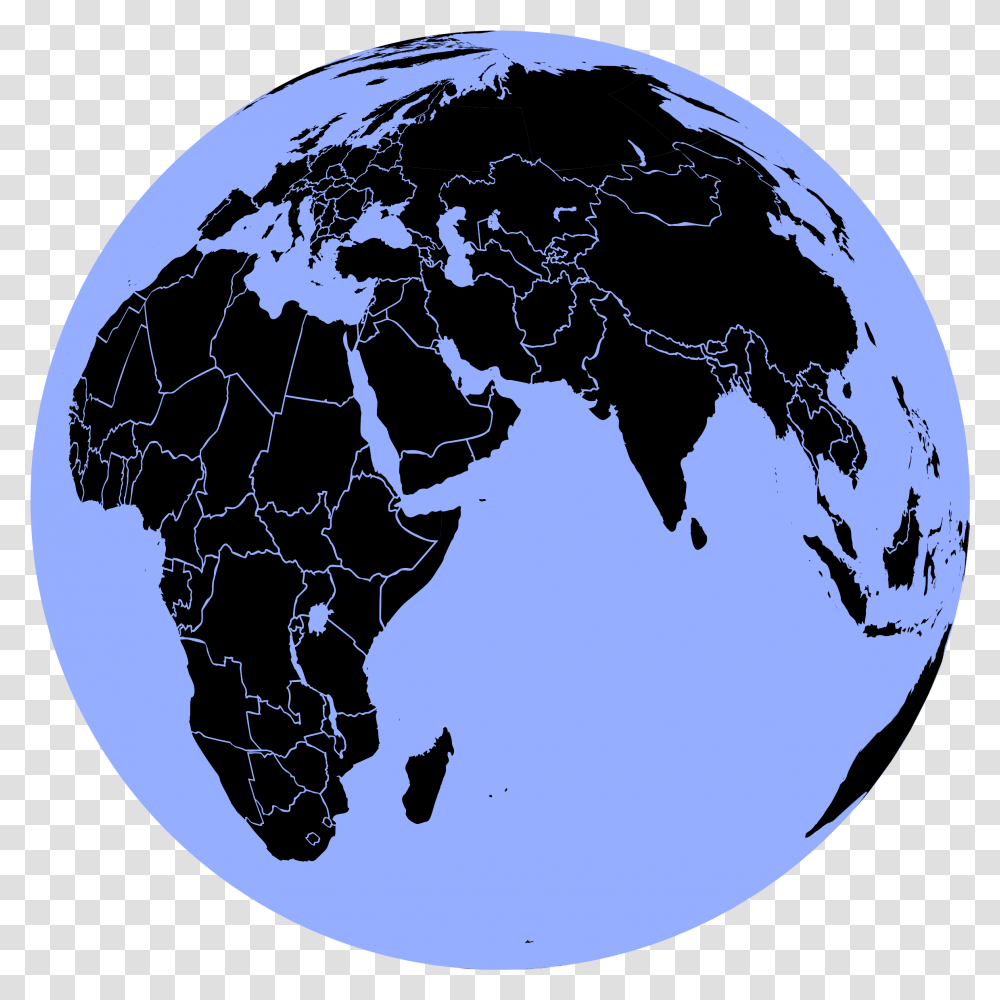 Black And Blue Globe Clip Arts Cambodia To Australia Map, Outer Space, Astronomy, Universe, Planet Transparent Png