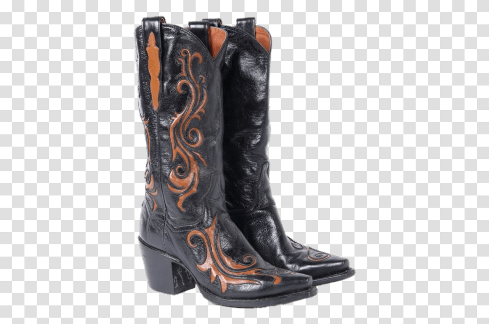 Black And Brown Vintage Cowboy Boots Clip Arts Cowboy Boot, Apparel, Footwear, Person Transparent Png
