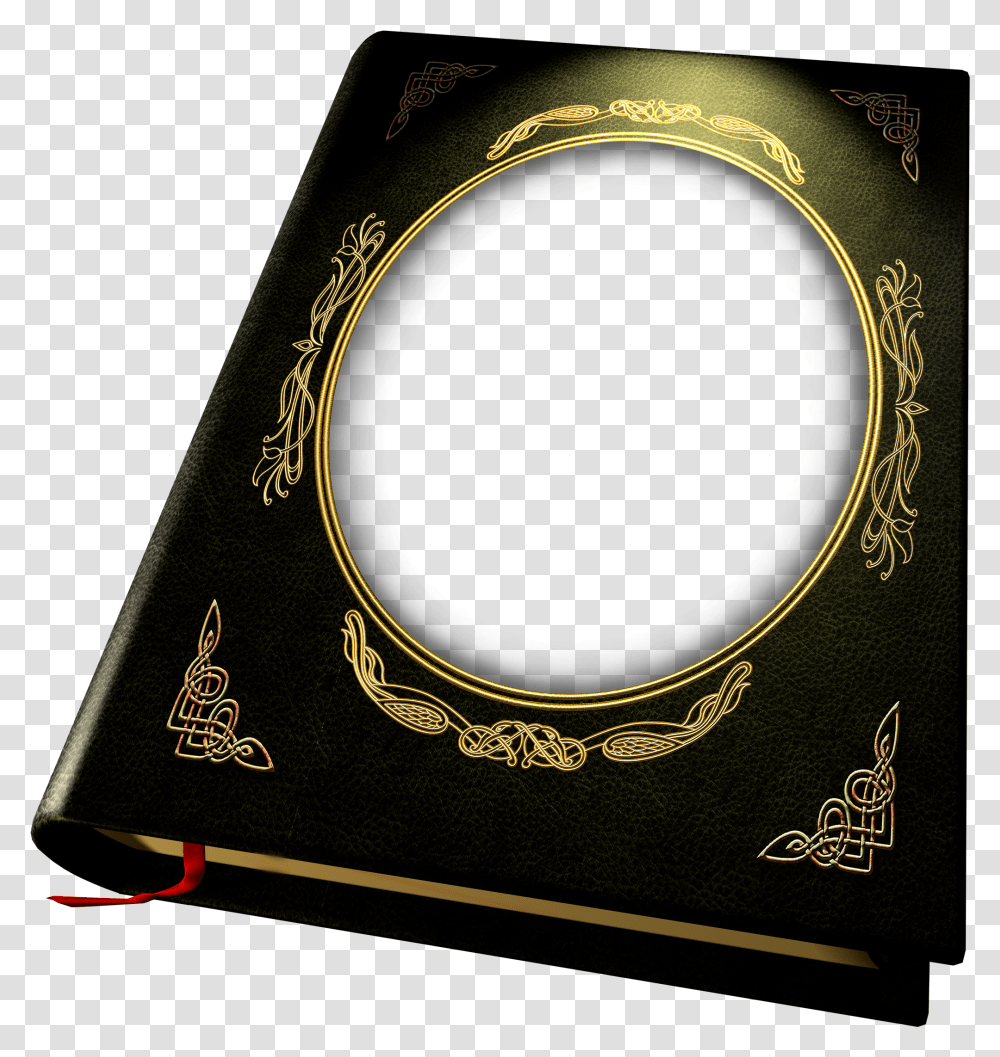 Black And Gold Book Frame Gallery Open Background, Alcohol, Beverage, Drink, Passport Transparent Png