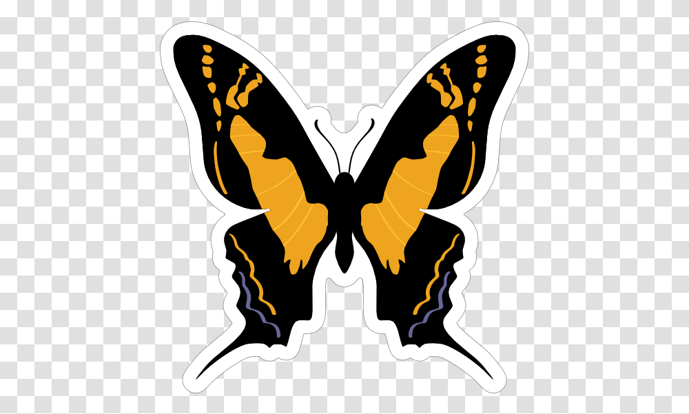 Black And Gold Butterfly Sticker Butterflies, Pattern, Animal, Symbol, Mammal Transparent Png