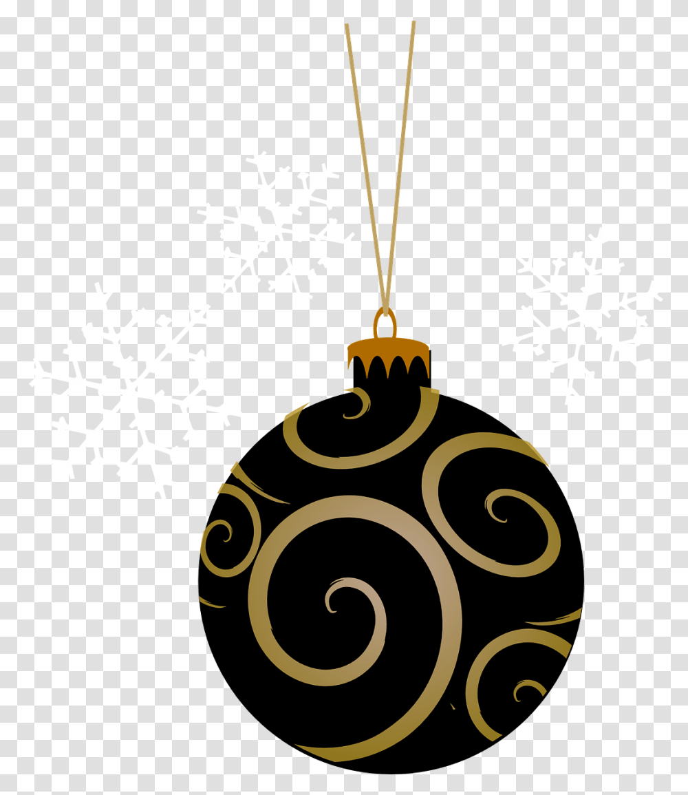 Black And Gold Christmas Baubles Christmas Ornaments Clipart Pink, Pendant, Pattern Transparent Png
