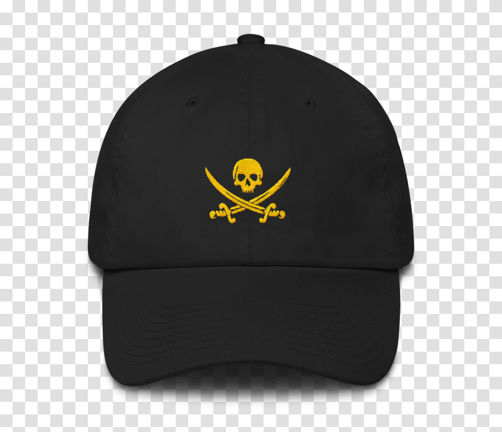 Black And Gold Pirate Flag Dad Hat Baseball Cap, Clothing, Apparel, Swimwear Transparent Png