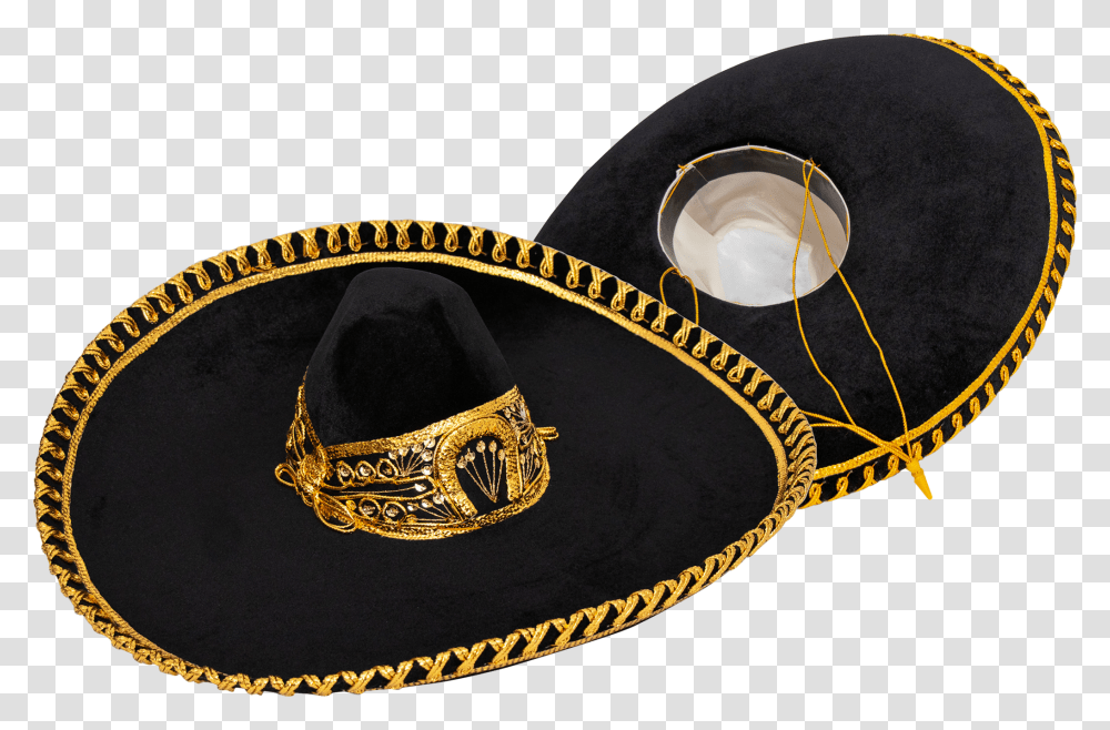 Black And Gold Sombrero, Apparel, Hat, Cowboy Hat Transparent Png