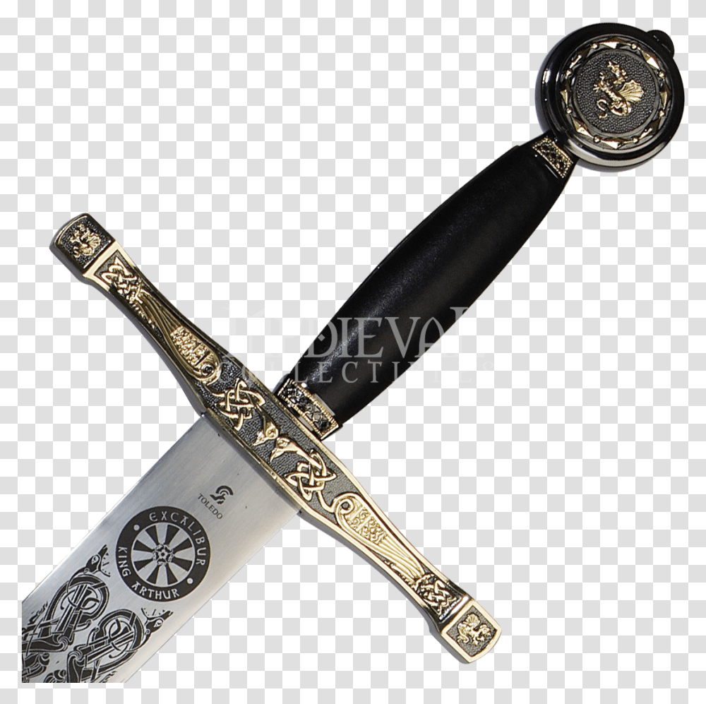 Black And Gold Sword, Blade, Weapon, Weaponry, Knife Transparent Png