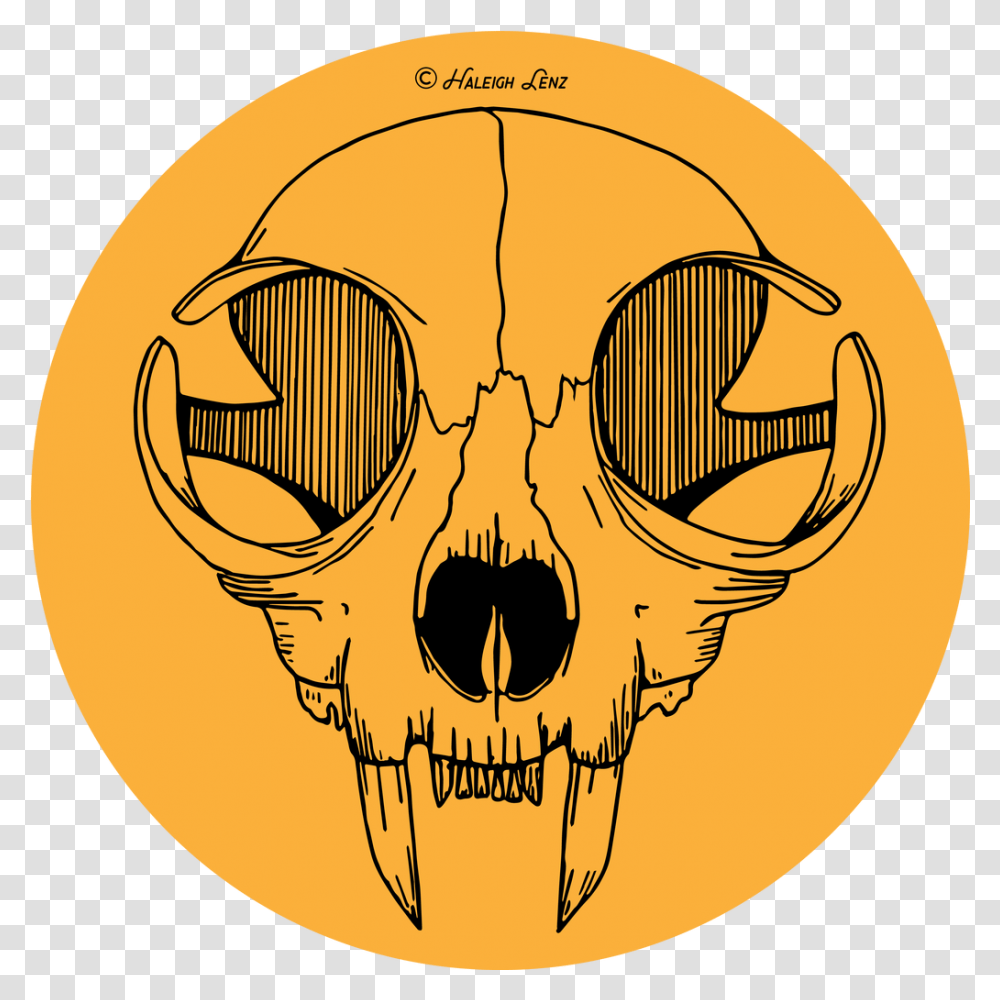 Black And Orange Cat Skull Vector Art Cat Skull Vector Free Transparent Png