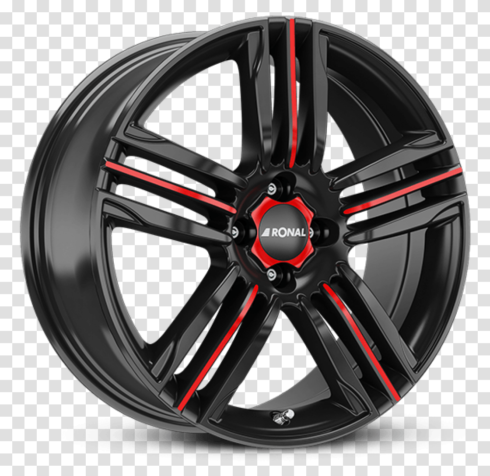 Black And Red Alloy Wheels Ronal R57 4 Loch, Helmet, Apparel, Machine Transparent Png