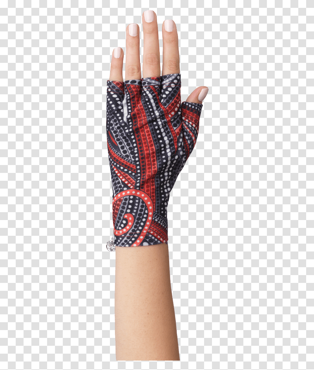 Black And Red Fingerless Sun Protection Gloves Plaid, Apparel, Person, Pattern Transparent Png