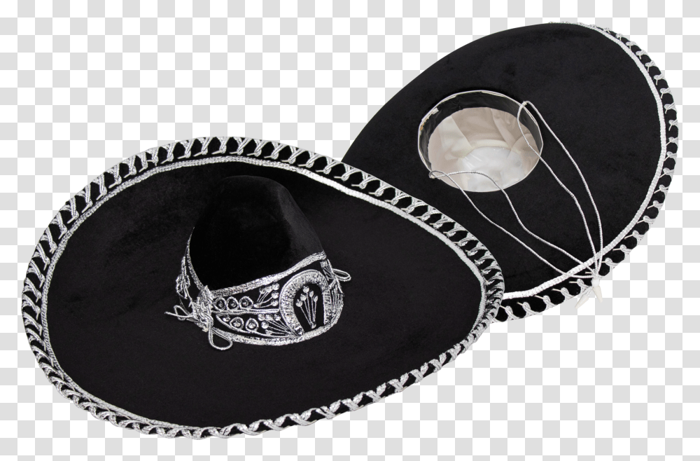 Black And Silver Charro Hat, Apparel, Sombrero, Rug Transparent Png