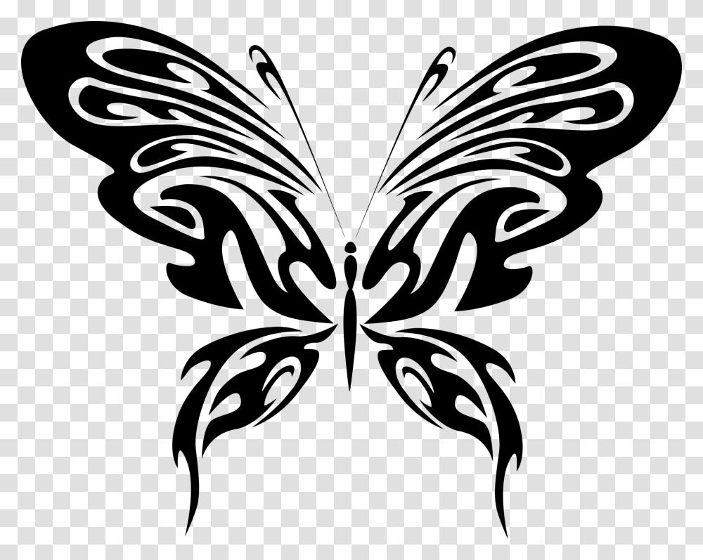Black And White Abstract Butterfly, Gray, World Of Warcraft Transparent Png