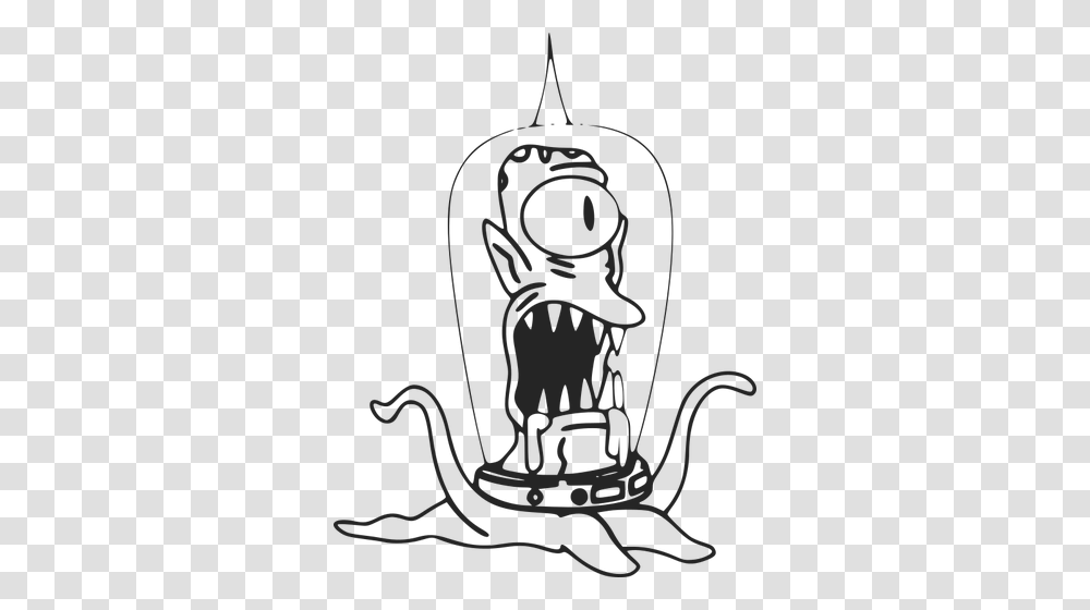 Black And White Alien, Stencil, Lantern, Lamp Transparent Png