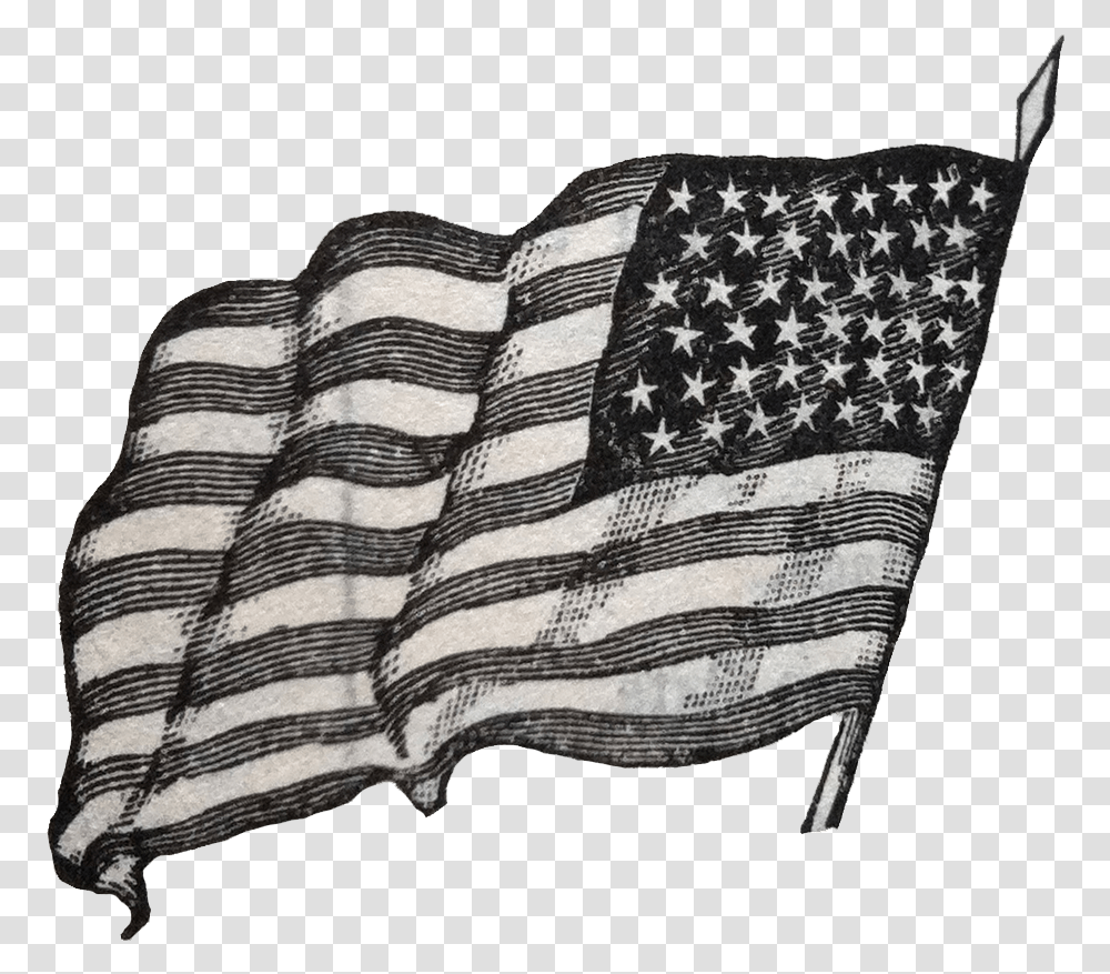 Black And White American Flag, Cushion, Pillow, Rug, Animal Transparent Png